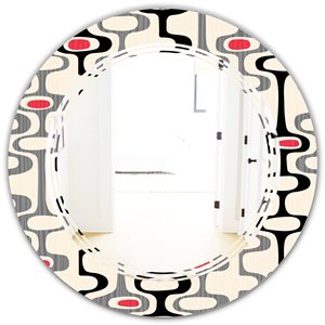 Designart 24-in Retro Abstract Design IX Round Wall Mirror