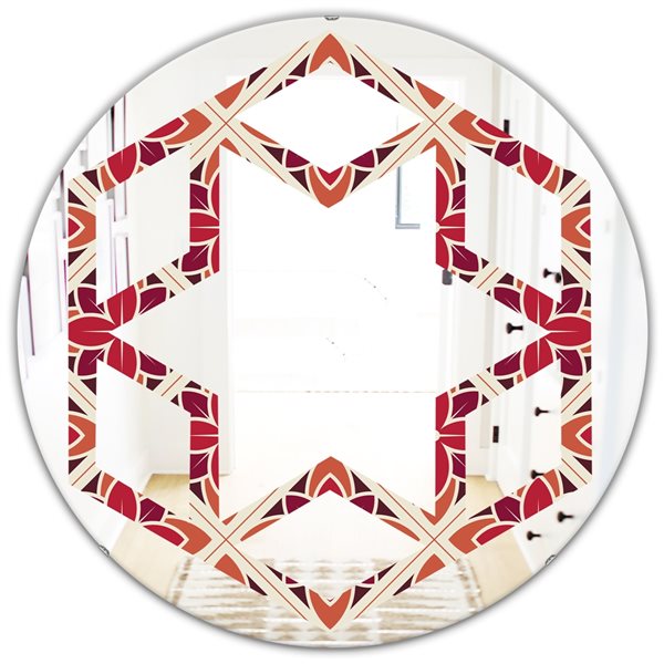 Designart 24-in x 24-in Floral Pattern VI Modern Round Wall Mirror