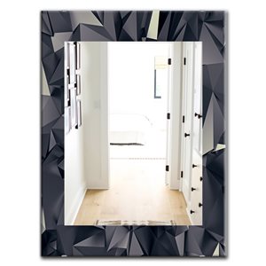 Designart 35.4-in x 23.6-in Shades Of Black Modern Mirror Wall Mirror