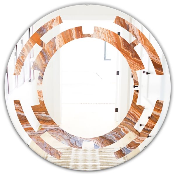 Designart 24-in x 24-in Marbled Geode 2 Modern Round Wall Mirror