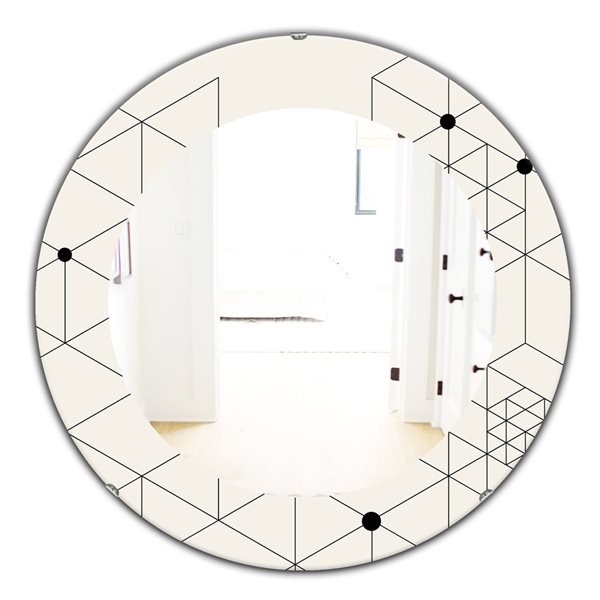 Designart 24-in x 24-in Triangular Spacy Spheres 1 Mirror Wall Mirror