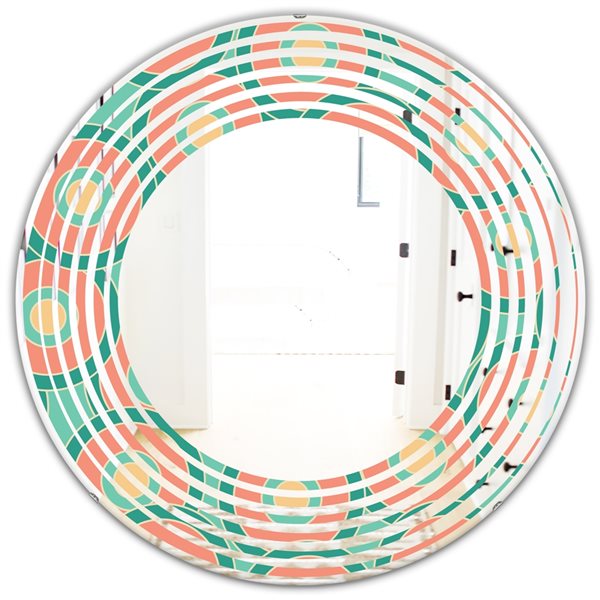 Designart 24-in Retro Circular Pattern VI Round Wall Mirror