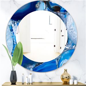 Designart 24-in x 24-in Marbled Geode 11 Mirror Wall Mirror