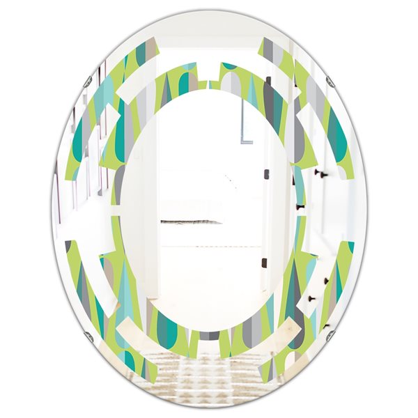Designart 35.4-in x 23.7-in Retro Abstract Drops VI Oval Mirror | RONA