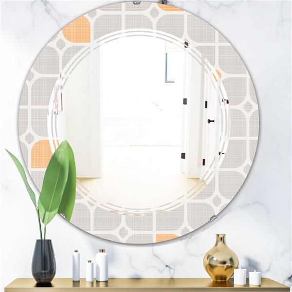 Designart 24-in x 24-in Retro Geometrical Pattern II Round Mirror