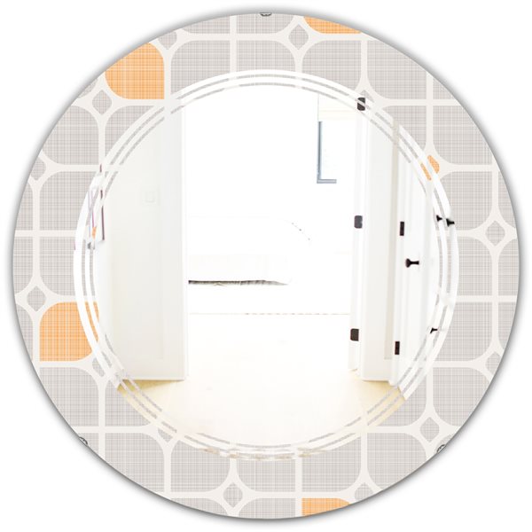 Designart 24-in x 24-in Retro Geometrical Pattern II Round Mirror