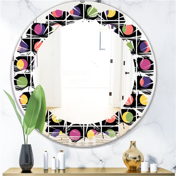 Designart 24-in Retro Circular Moons Round Wall Mirror MIR24553-C3-C24 ...