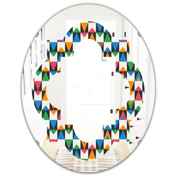 Designart 35.4-in x 23.7-in Retro Ornamental Design II Oval Wall Mirror