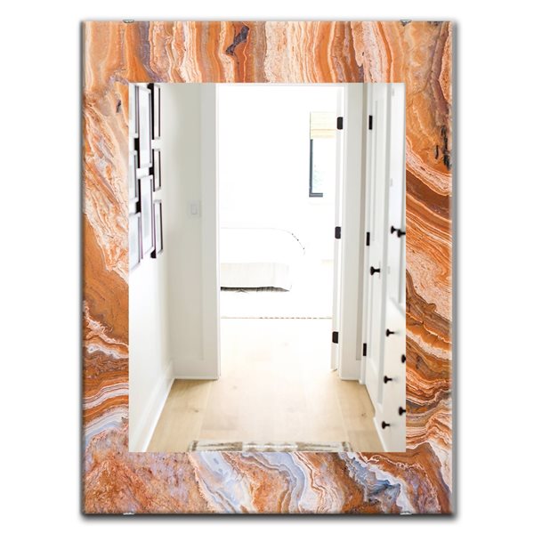 Designart 35.4-in x 23.6-in Marbled Geode 2 Traditional Mirror Wall Mirror