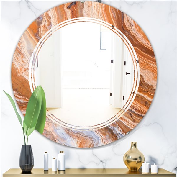 Designart 24-in x 24-in Marbled Geode 2 Modern Mirror