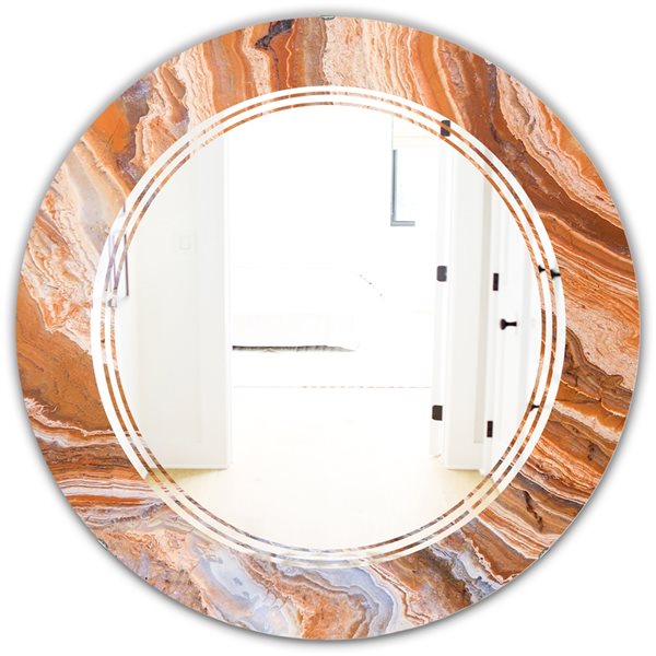 Designart 24-in x 24-in Marbled Geode 2 Modern Mirror