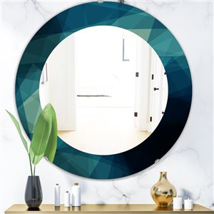 Designart 24-in x 24-in Shades Of Blue Modern Mirror Wall Mirror