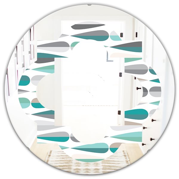 Designart 24 In X 24 In Abstract Drops III Modern Round Wall Mirror   330906890 MainImage 001 L 