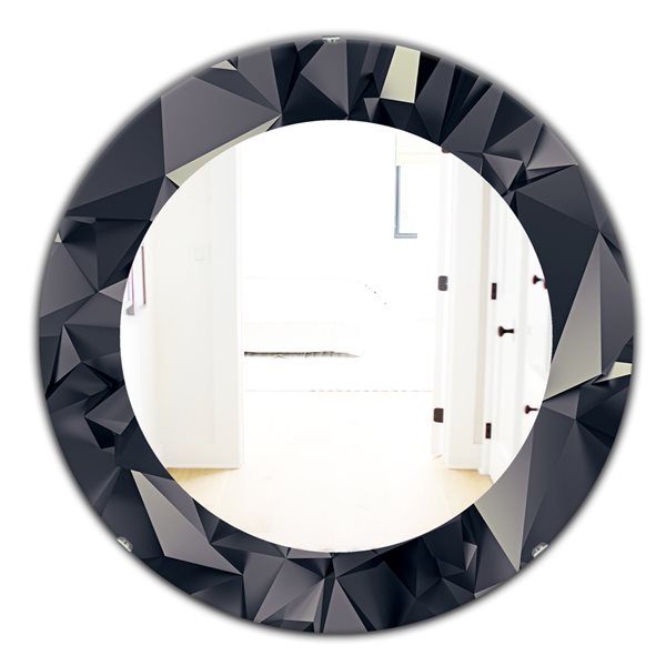 Designart 24-in x 24-in Shades Of Black Modern Mirror Wall Mirror