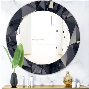 Designart 24-in x 24-in Shades Of Black Modern Mirror Wall Mirror