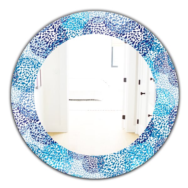 Designart 24-in x 24-in Sea Motif Pattern Traditional Mirror Wall Mirror