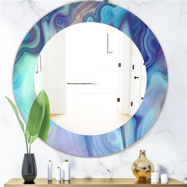 Designart 24-in x 24-in Marbled Geode 8 Modern Mirror Wall Mirror ...