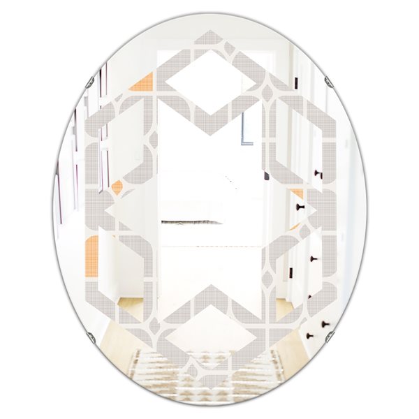 Designart 35.4-in x 23.7-in Retro Geometrical Pattern II Modern Oval Mirror