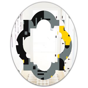 Designart 35.4-in x 23.7-in Abstract Design I Modern Oval Wall Mirror