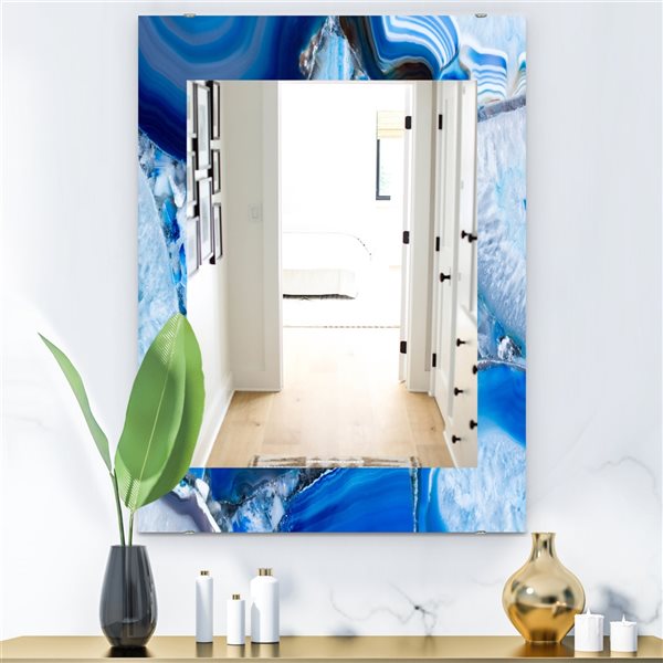 Designart 35.4-in x 23.6-in Marbled Geode 11 Mirror Wall Mirror