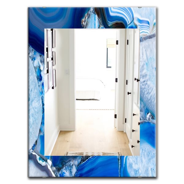 Designart 35.4-in x 23.6-in Marbled Geode 11 Mirror Wall Mirror