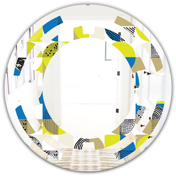 Designart 24-in x 24-in Circular Retro Design I Modern Round Wall ...