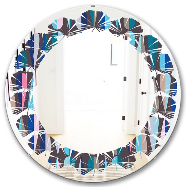 Designart 24-in x 24-in Retro Abstract Drops VIII Modern Round Mirror ...