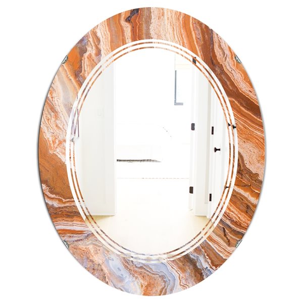 Designart 23.7-in x 35.4-in Marbled Geode 2 Modern Oval Mirror
