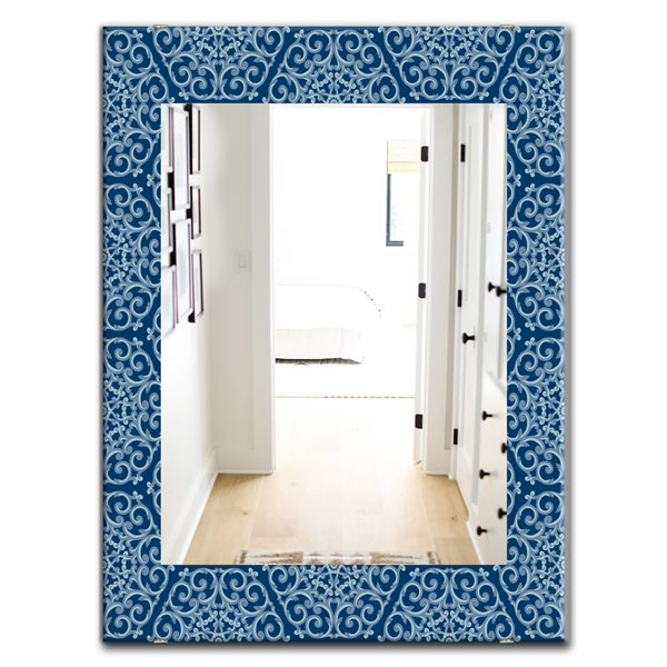 Designart 35.4-in x 23.6-in Vintage Pattern Modern Mirror Wall Mirror ...