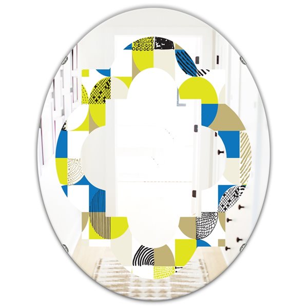 Designart 23.7-in x 35.4-in Circular Retro Design I Oval Wall Mirror | RONA