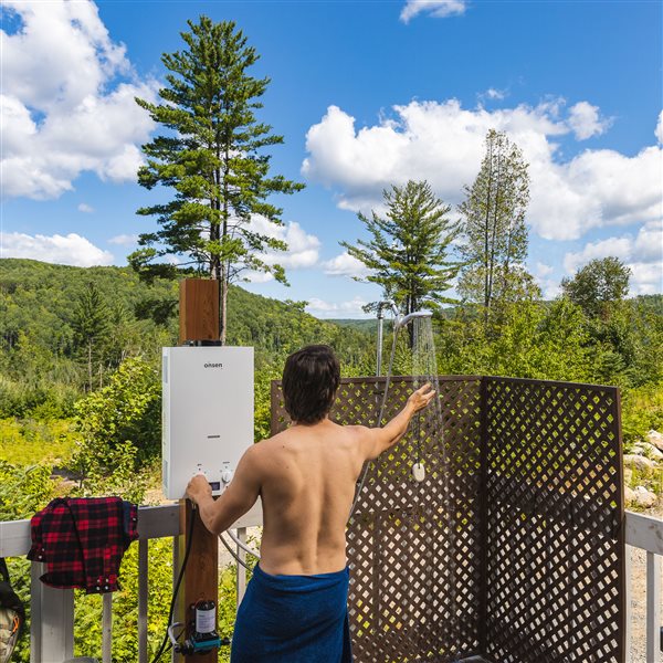 Onsen 7L 1.8 Gal/Min 50,000 BTU Outdoor Liquid Propane Tankless Water Heater with 3.0 Pump