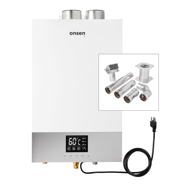 Onsen 14L 3.7-gal./min 97,000-BTU Indoor Liquid Propane Tankless Water Heater w/ 3-in Wall Vent Kit