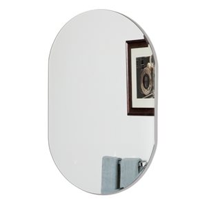 Décor Wonderland 23.6-in Oval Frameless Bathroom Mirror