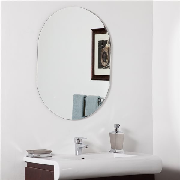Image of Decor Wonderland | Décor Wonderland 22-In Oval Frameless Bathroom Mirror | Rona