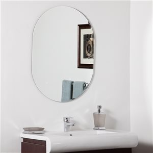 Décor Wonderland 22-in Oval Frameless Bathroom Mirror