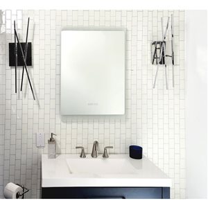 Décor Wonderland 23.6-in Lighted LED Fog Free Rectangular Frameless Bathroom Mirror