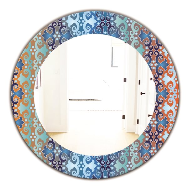 Designart Underwater 24-in L x 24-in W Round Polished Wall Mirror ...