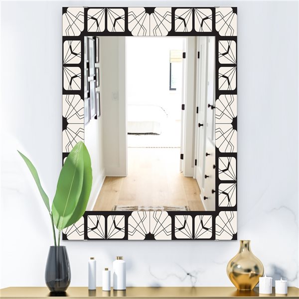 Designart Black & White 9 35.4-in L x 23.6-in W Rectangle Polished Wall Mirror