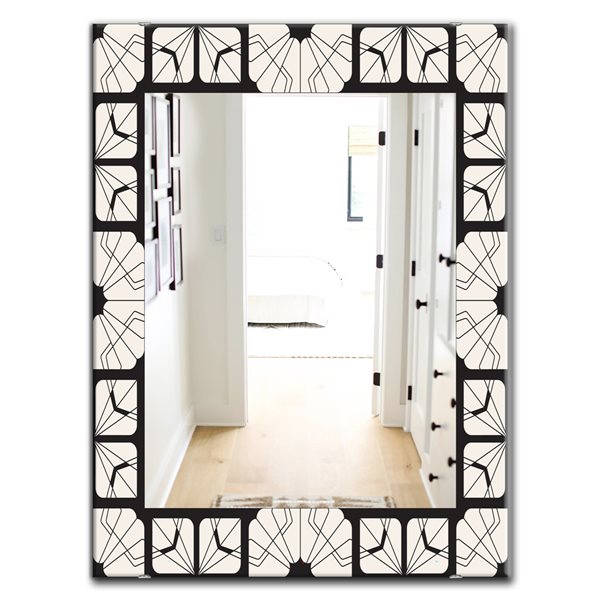 Designart Black & White 9 35.4-in L x 23.6-in W Rectangle Polished Wall Mirror