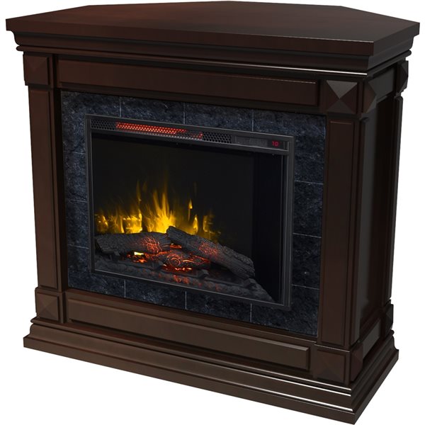 Komodo 38-in Dark Cherry Fan-Forced Electric Fireplace