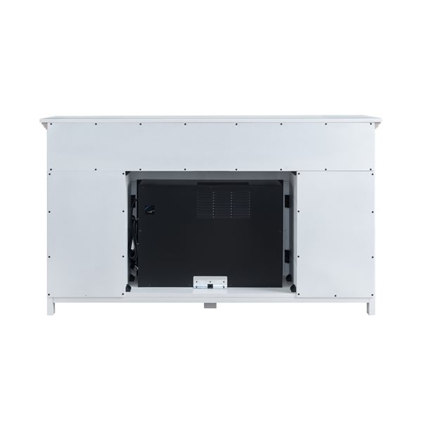 Komodo 58-in White Fan-Forced Electric Fireplace