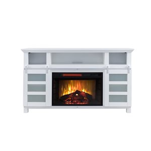 Komodo 58-in White Fan-Forced Electric Fireplace
