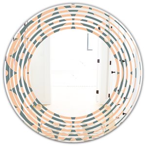 DesignArt 24-in Grey Retro Pattern Abstract Design IV Round Wall Mirror