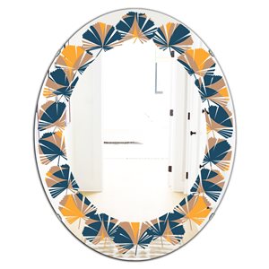 DesignArt 35.4-in x 23.7-in Orange Abstract Retro Design III Oval Decorative Mirror
