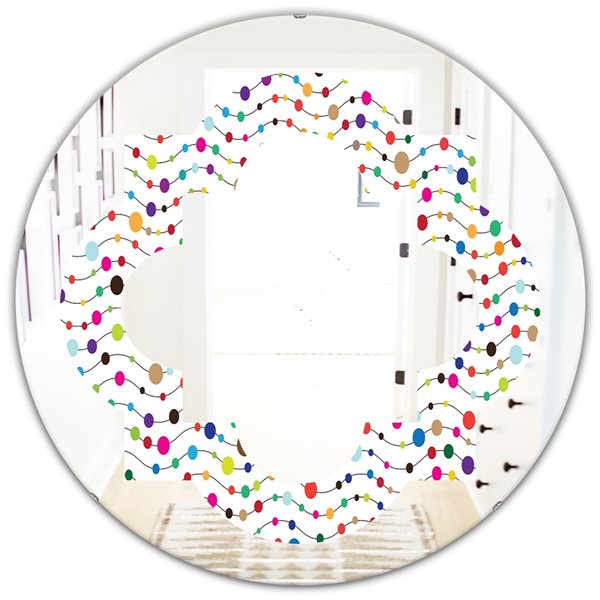 Designart 24-in x 24-in Colour Waves of Polka Dots Modern Wall Mirror