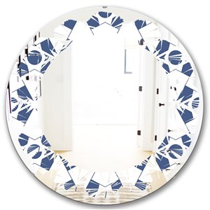 DesignArt 24-in Abstract Retro Geometrical Design I Modern Round Wall Mirror