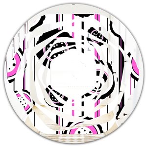 DesignArt 24-in x 24-in Purple Circular Retro Pattern I Modern Round Wall Mirror