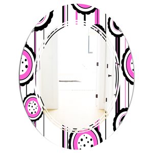 DesignArt 35.4-in x 23.7-in Purple Circular Retro Pattern I Modern Oval Mirror