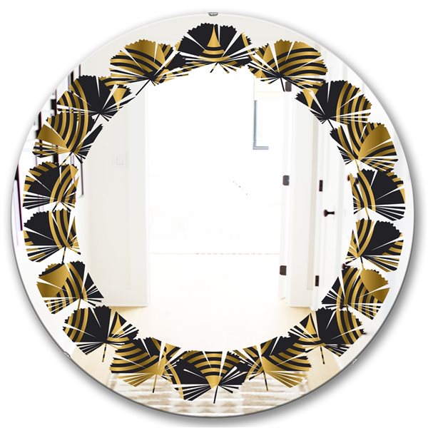 Designart 24 In Gold Art Deco Style Modern Pattern Round Mirror   330908005 MainImage 001 L 