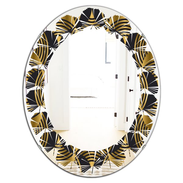 Designart 35.4-in x 23.7-in Gold Art Deco Style Pattern Modern ...